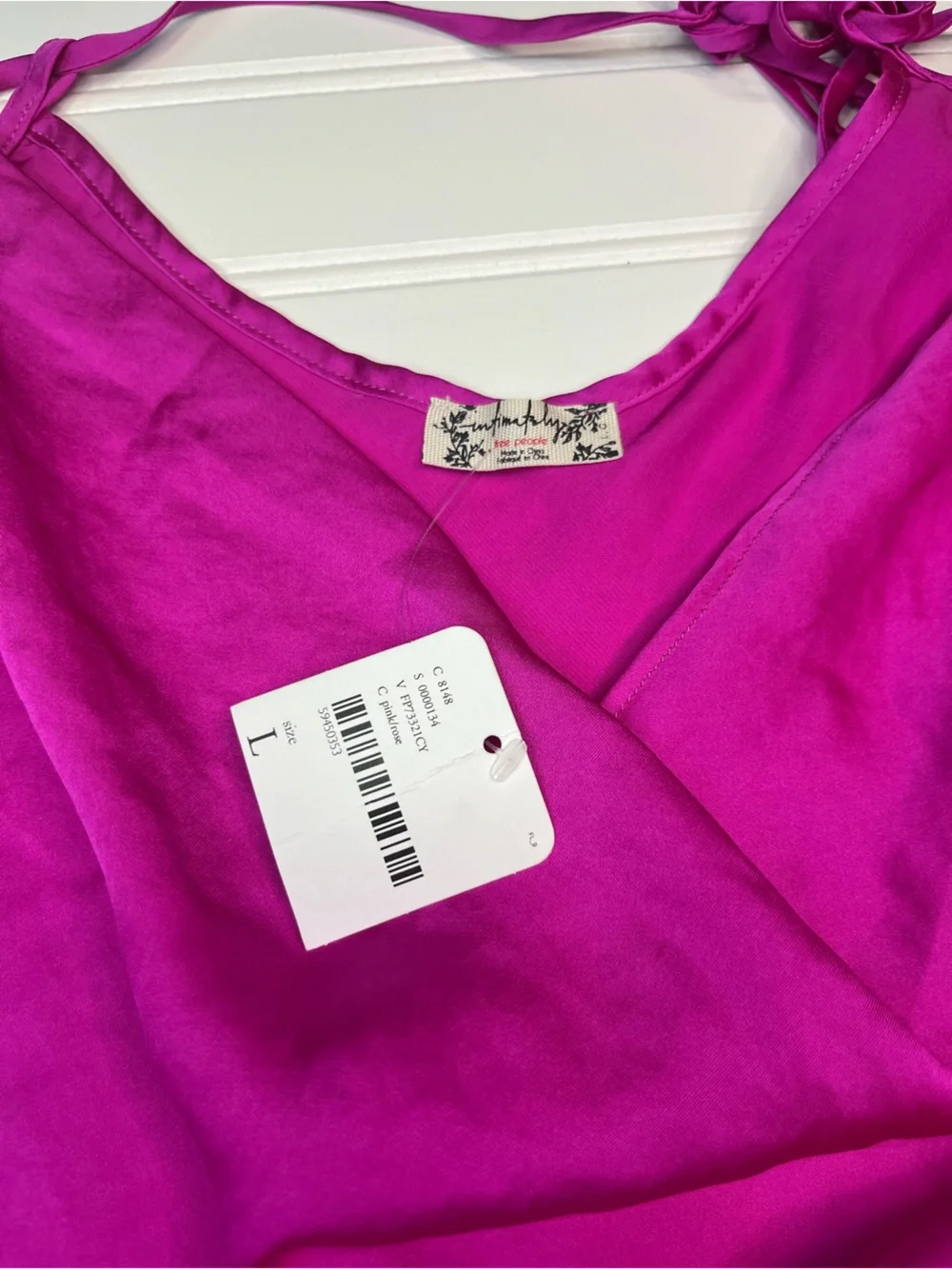 NEW Free People Intimately Magenta Satin Halter Cami & Matching Bag